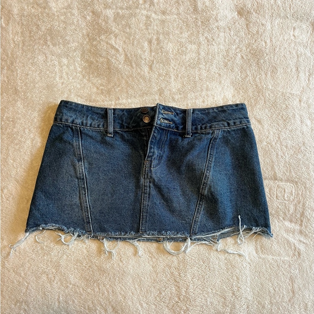Edikted Donnie Washed Denim Mini Skirt